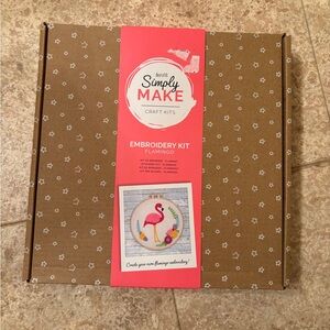 Flamingo embroidery kit